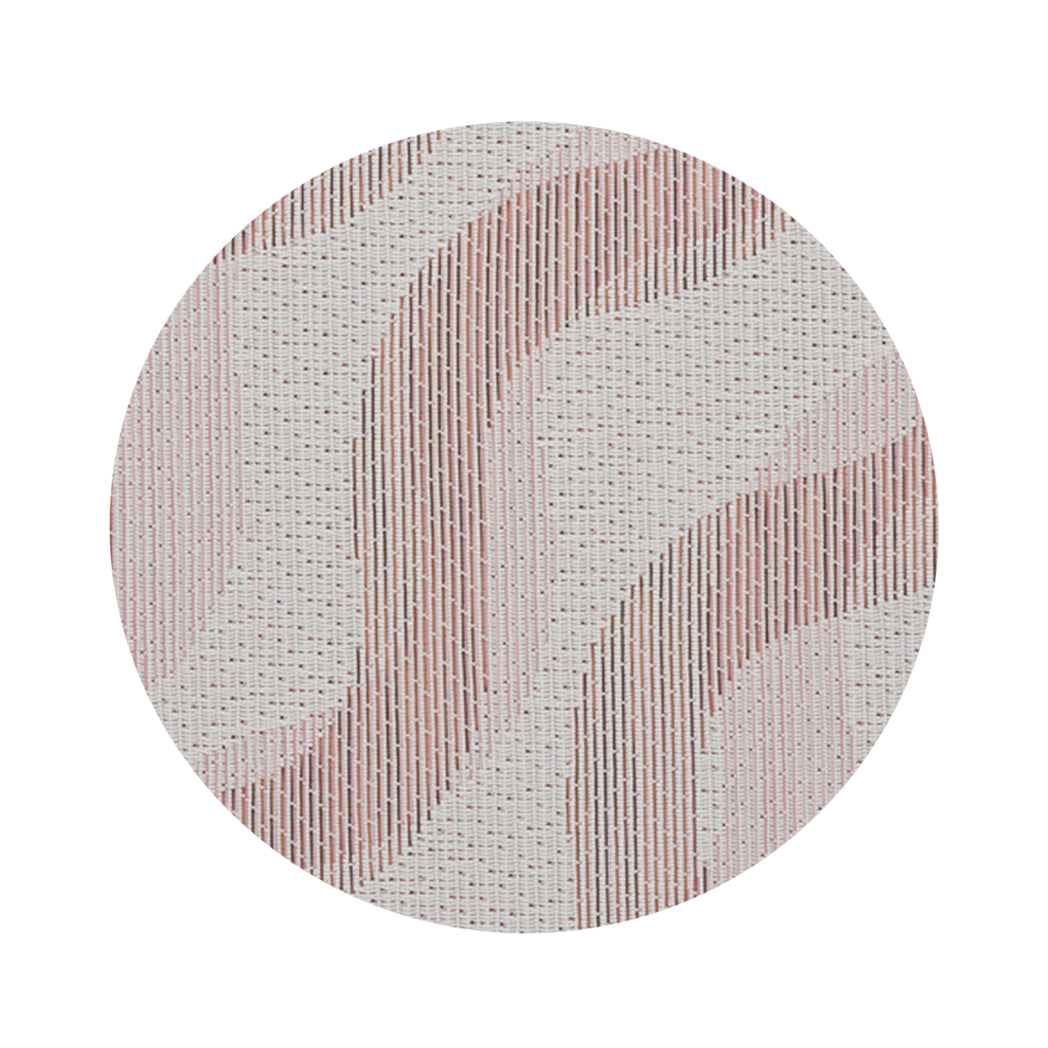 Round Placemats in Light Neutral Beige Base with Muted Pink and Midtone Brown