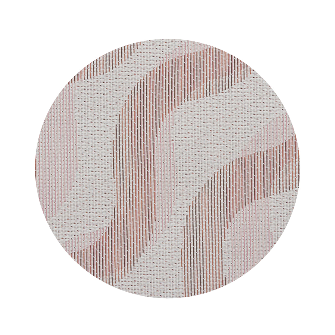 Round Placemats in Light Neutral Beige Base with Muted Pink and Midtone Brown