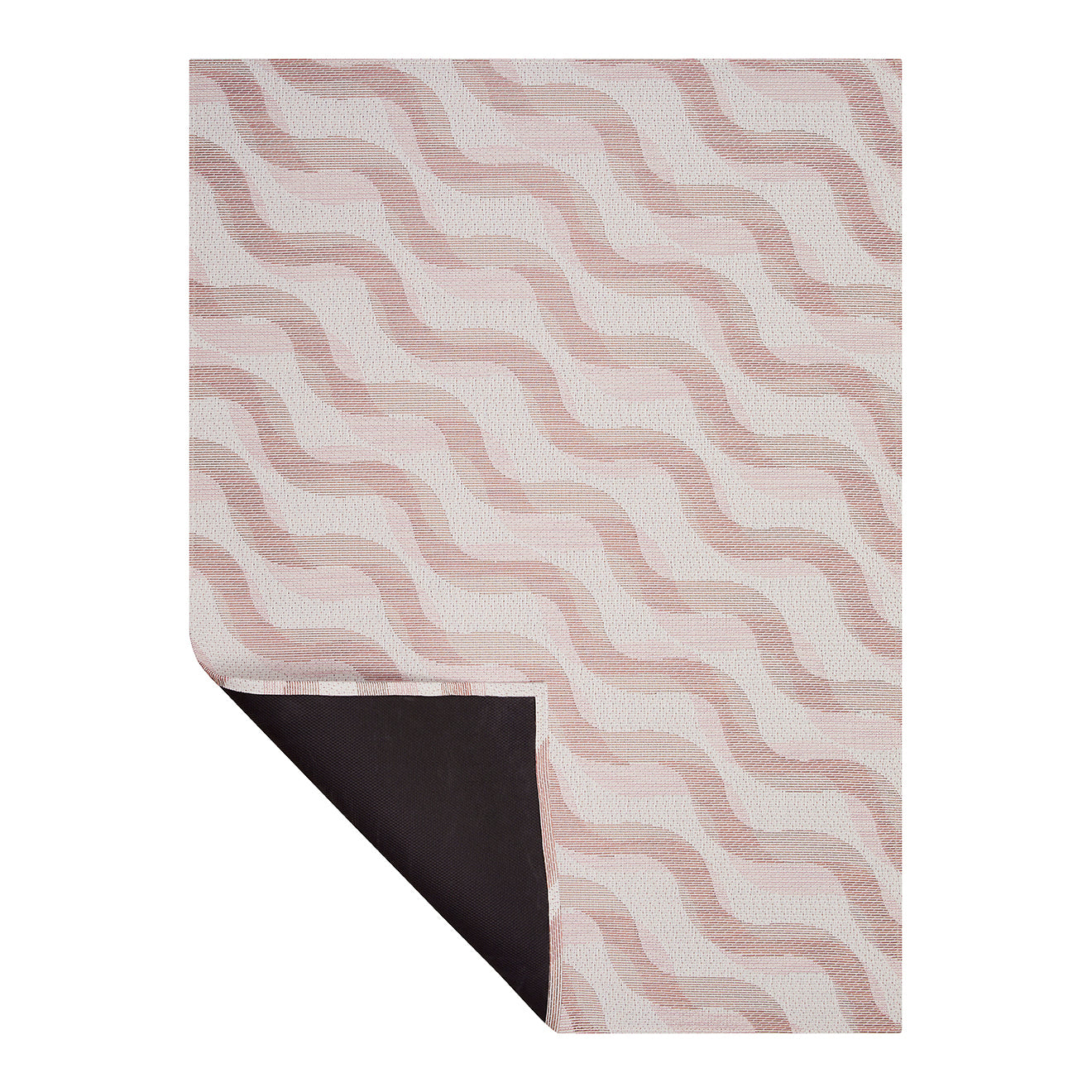 Magnolia Woven Floor Mat Corner in Light Neutral Beige Base with Muted Pink and Midtone Brown