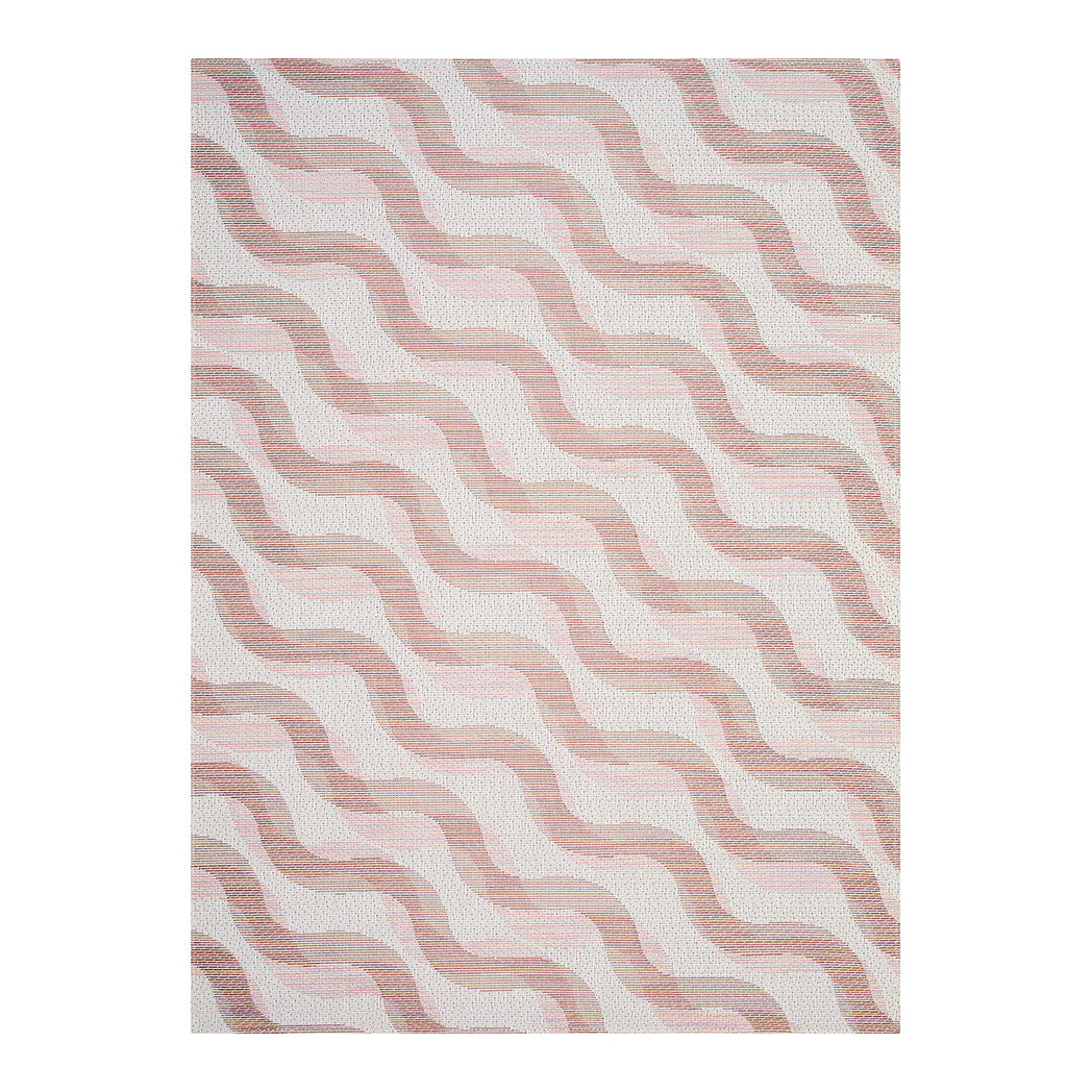 Magnolia Woven Floor Mat in Light Neutral Beige Base with Muted Pink and Midtone Brown