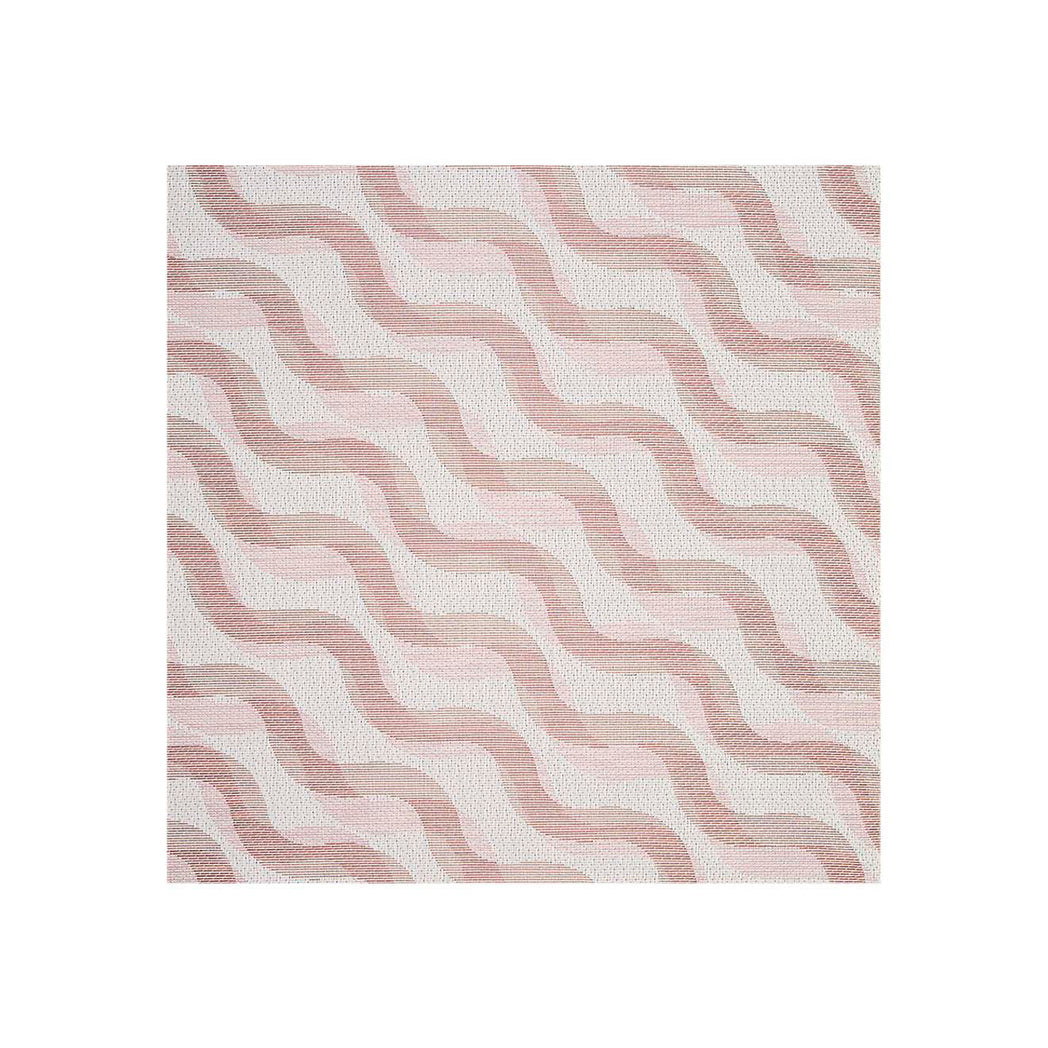 Square Woven Floor Mat in Light Neutral Beige Base with Muted Pink and Midtone Brown
