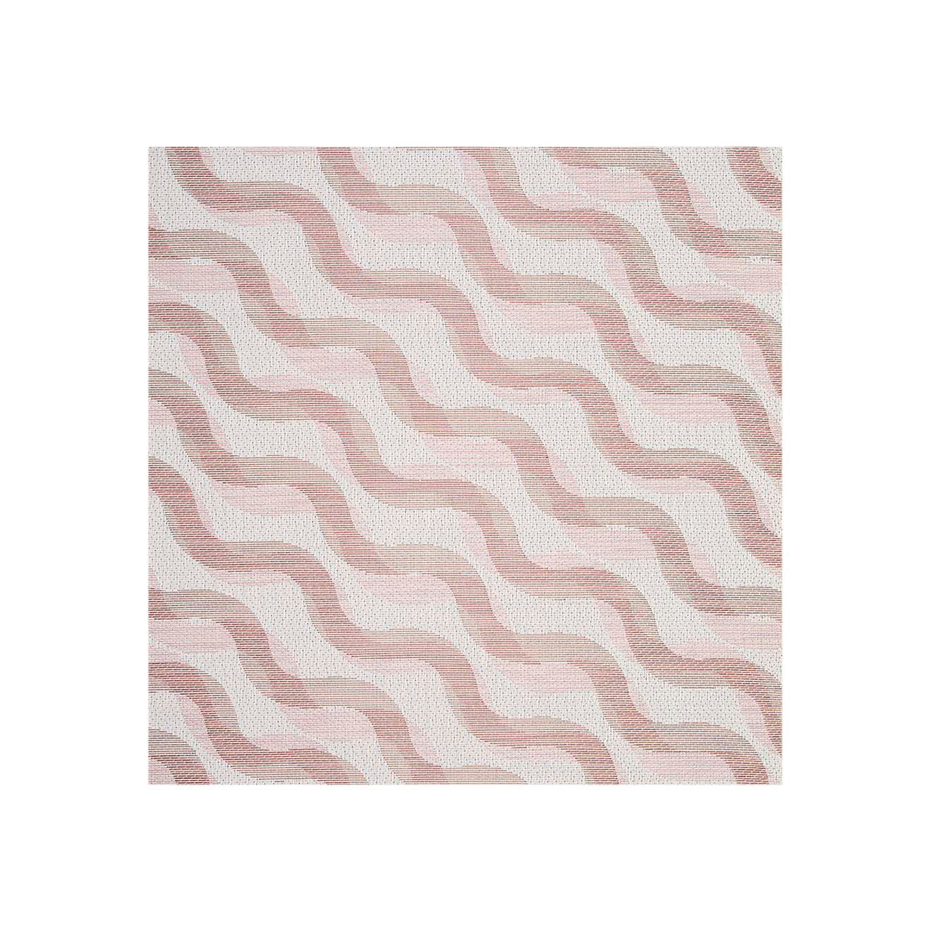 Square Woven Floor Mat in Light Neutral Beige Base with Muted Pink and Midtone Brown