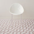 Magnolia Woven Floor Mat with Prop in Light Neutral Beige Base with Muted Pink and Midtone Brown