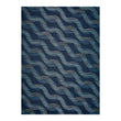 Ocean Woven Floor Mat in Dark Navy Base with Muted Blue Green Tones