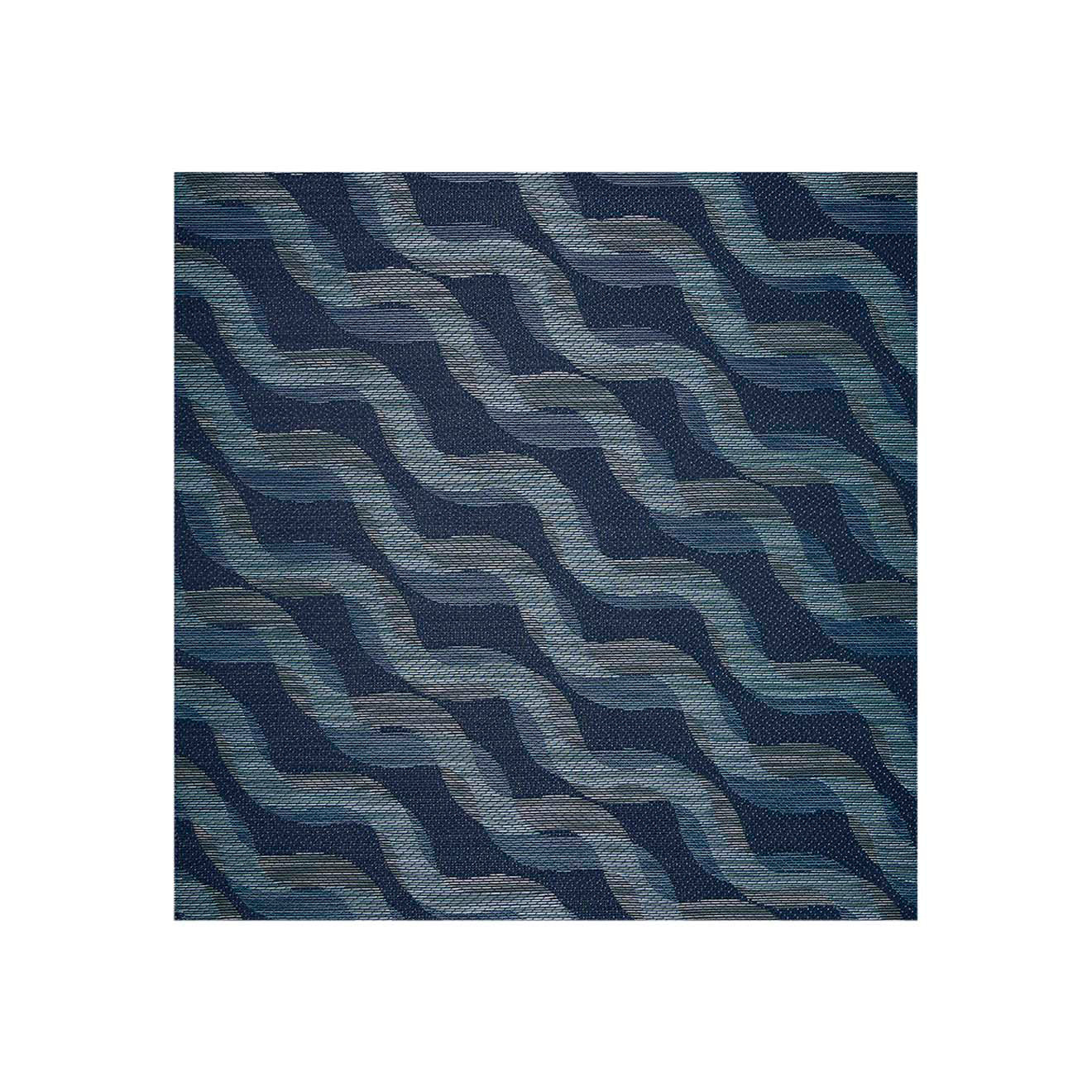 Square Woven Floor Mat in Dark Navy Base with Muted Blue Green Tones
