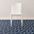 Ocean Woven Floor Mat with Prop in Dark Navy Base with Muted Blue Green Tones