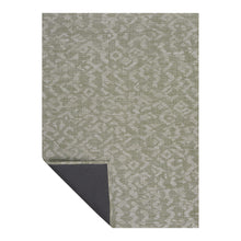 Artichoke Woven Floor Mat Corner in Mix of Midtone Warm Green and White