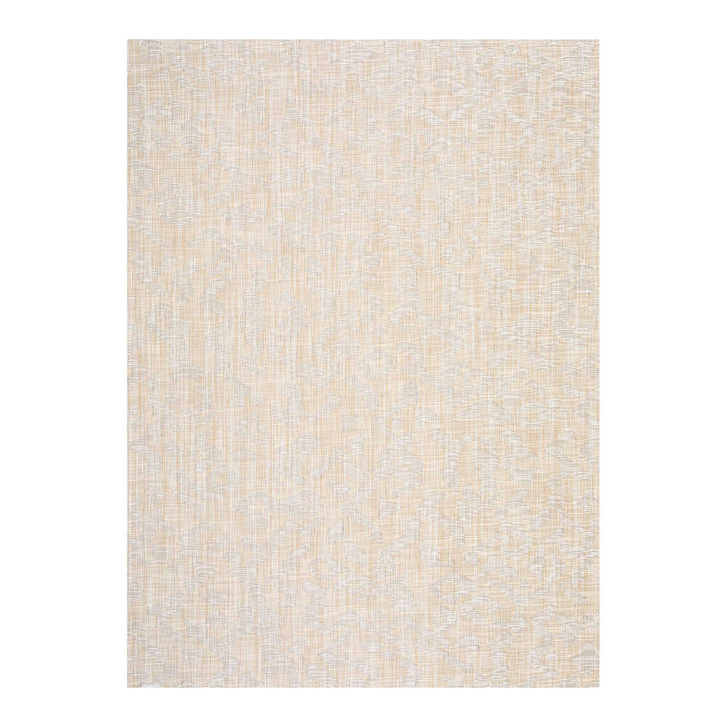 Beech Woven Floor Mat in Mix of Light Warm Beige, White and Greige