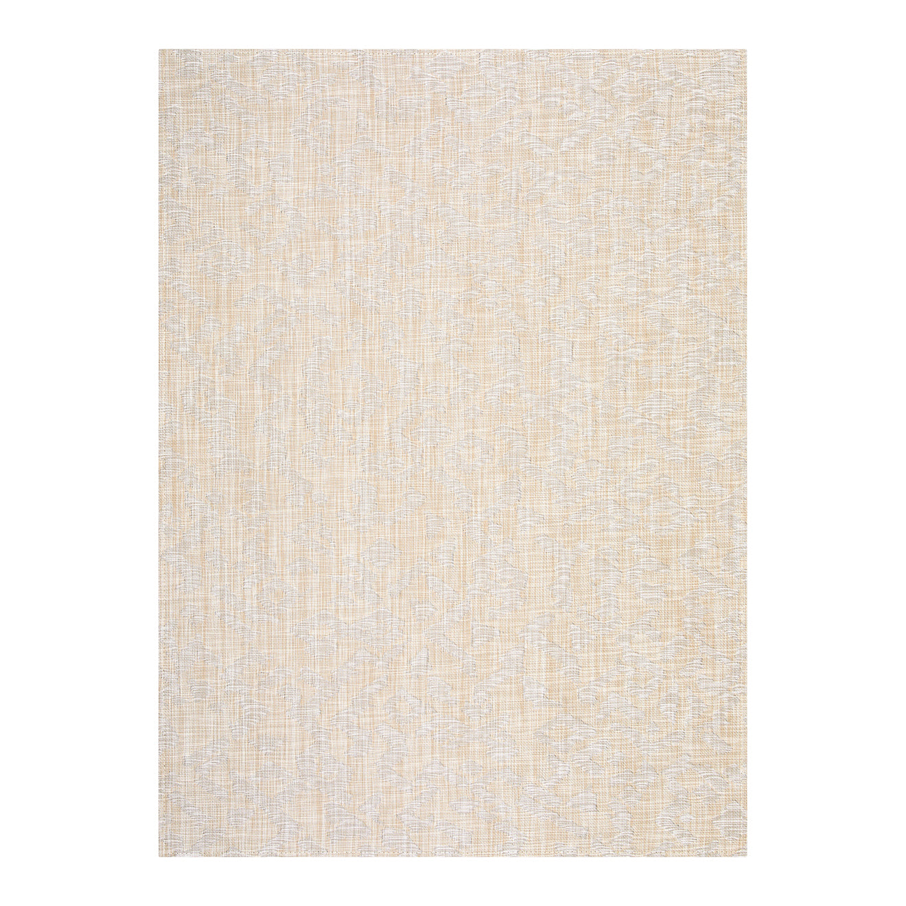 Beech Woven Floor Mat in Mix of Light Warm Beige, White and Greige