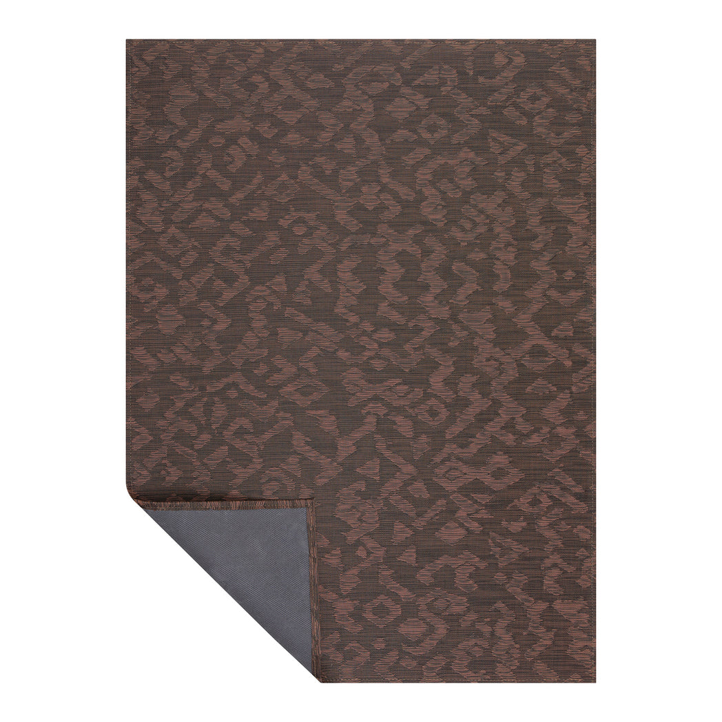 Cider Woven Floor Mat Corner in Mix of Dark Brown and Muted Red Orange Tones