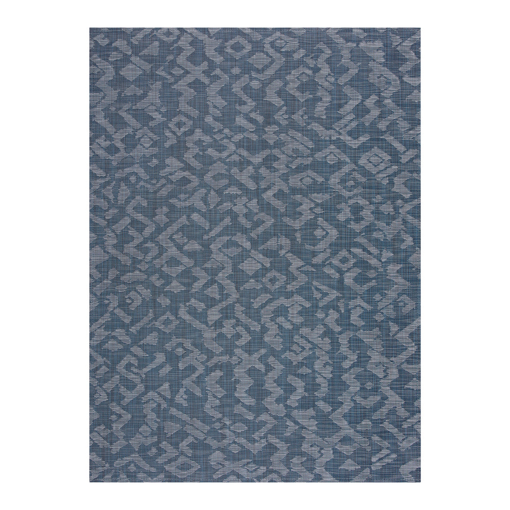 Marine Woven Floor Mat in Midtone Navy with Cool Grey and White