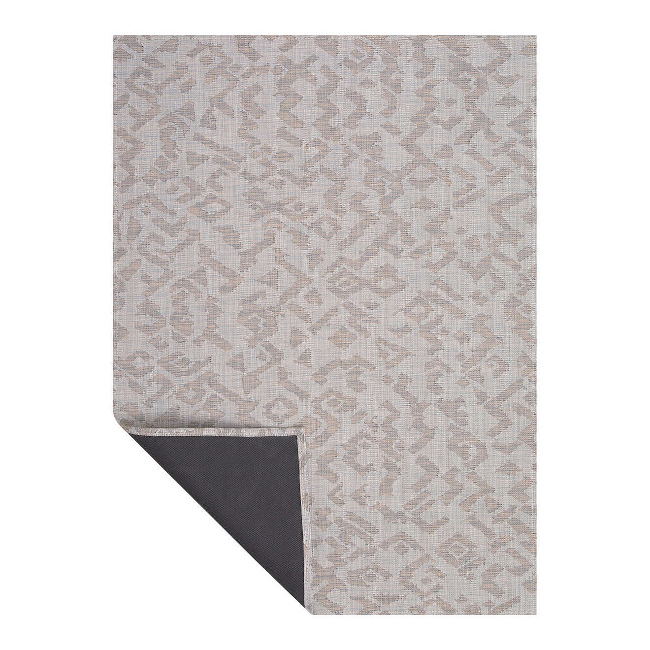 Tumbleweed Woven Floor Mat Corner in Mix of Light Warm Grey, Golden Brown and Dark Brown