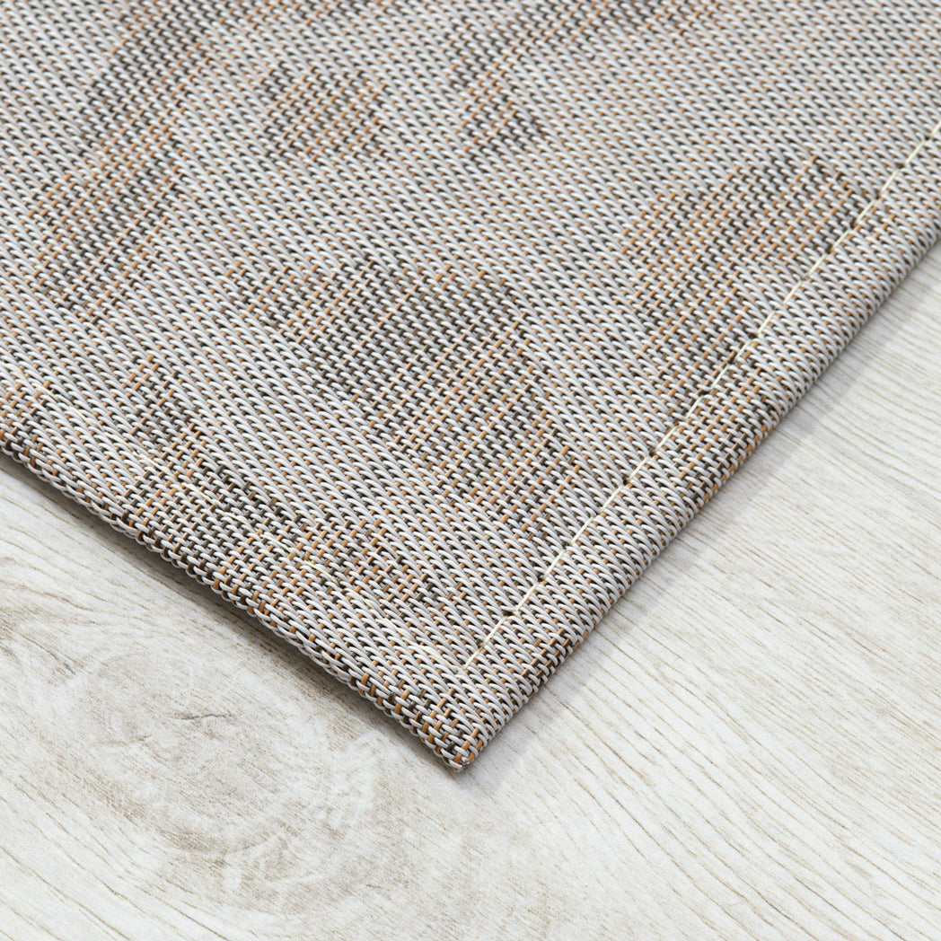 Tumbleweed Woven Floor Mat Detail in Mix of Light Warm Grey, Golden Brown and Dark Brown