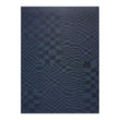 Rectangle Woven Floor Mat in Mix of Black and Dark Navy