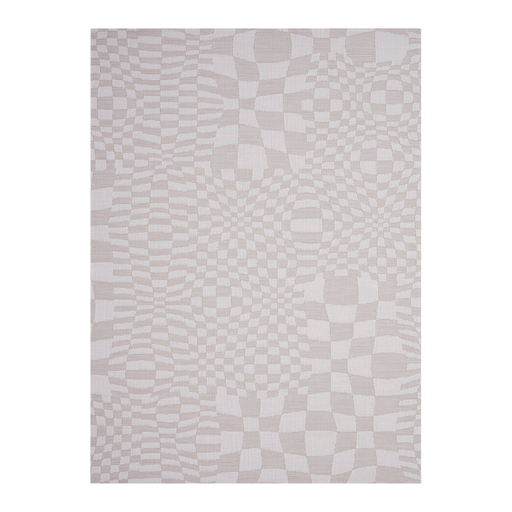Rectangle Woven Floor Mat in Mix of Light and Midtone Neutral Beige