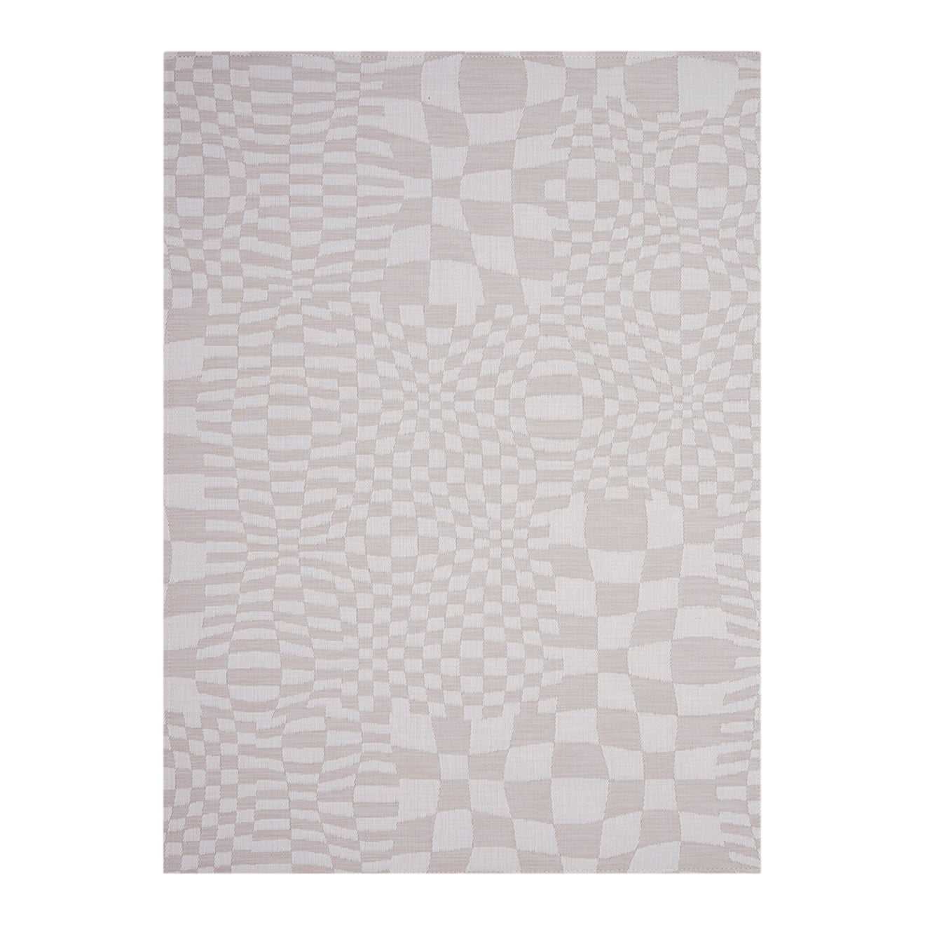 Rectangle Woven Floor Mat in Mix of Light and Midtone Neutral Beige