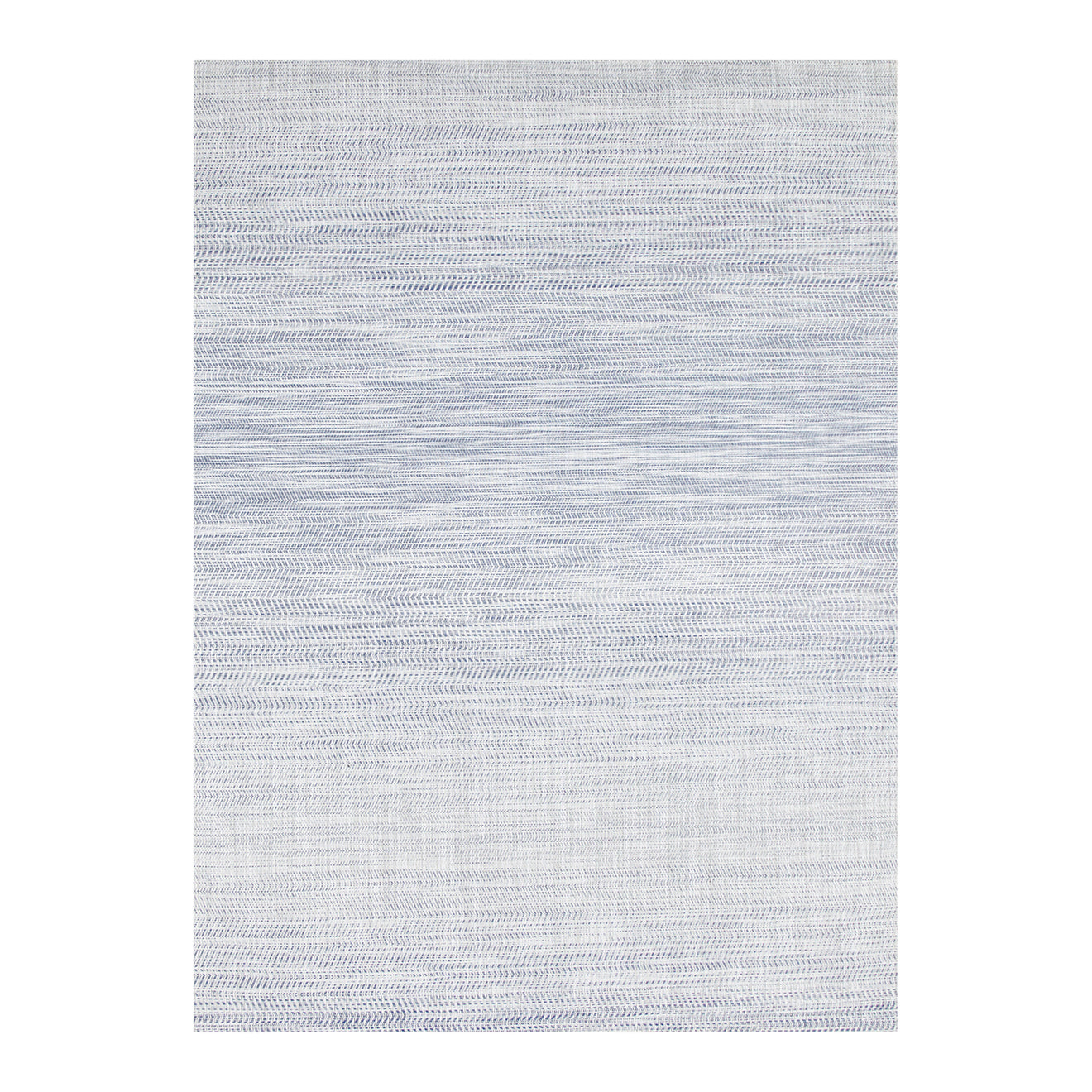 Rectangle Woven Floor Mat in Dark Blue and Cool Off White
