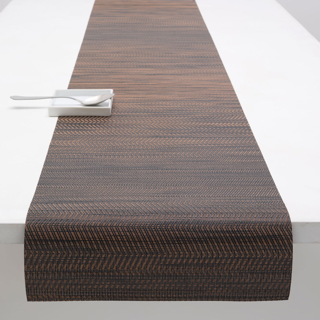 Detail image of Chilewich woven material showcasing texture, color, and pattern of the terrastrand yarn weave.