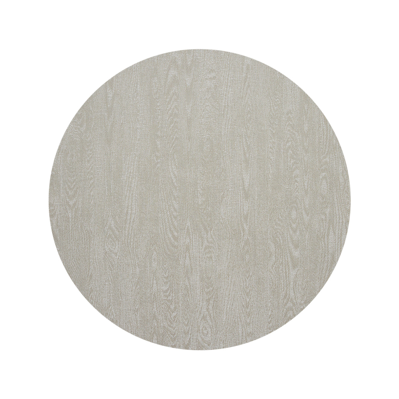 Round Woven Floor Mat in Light Neutral Beige and White