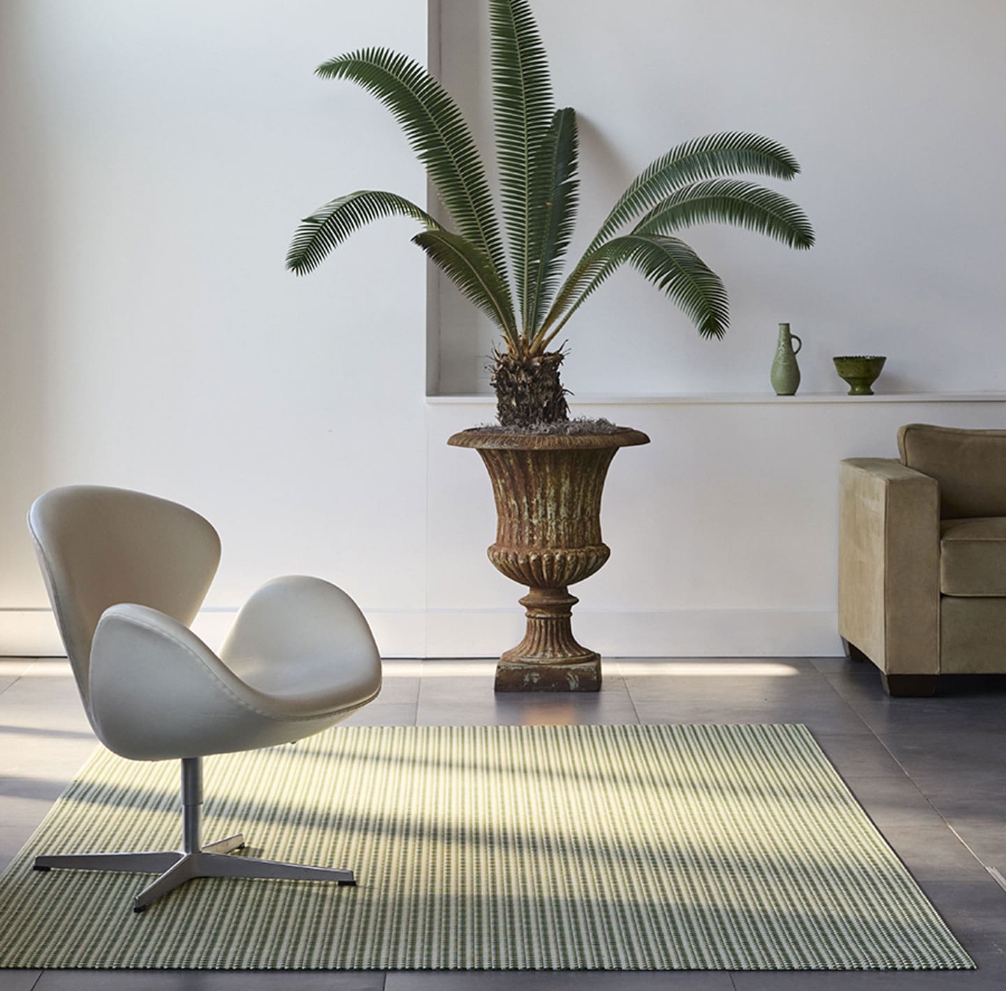Detail image of Chilewich woven material showcasing texture, color, and pattern of the terrastrand yarn weave.