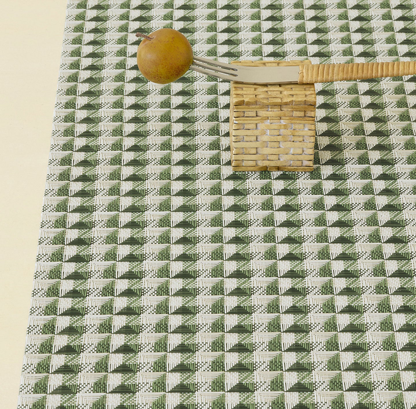 Detail image of Chilewich woven material showcasing texture, color, and pattern of the terrastrand yarn weave.