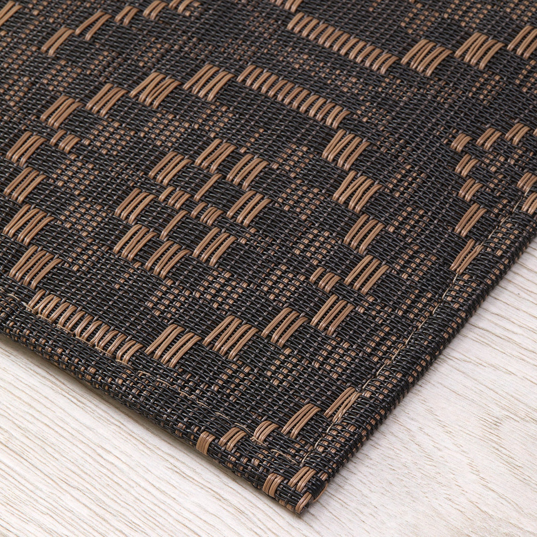 Chilewich woven floor mat in neutral woven terrastrand yarn, durable and stylish for modern living spaces.