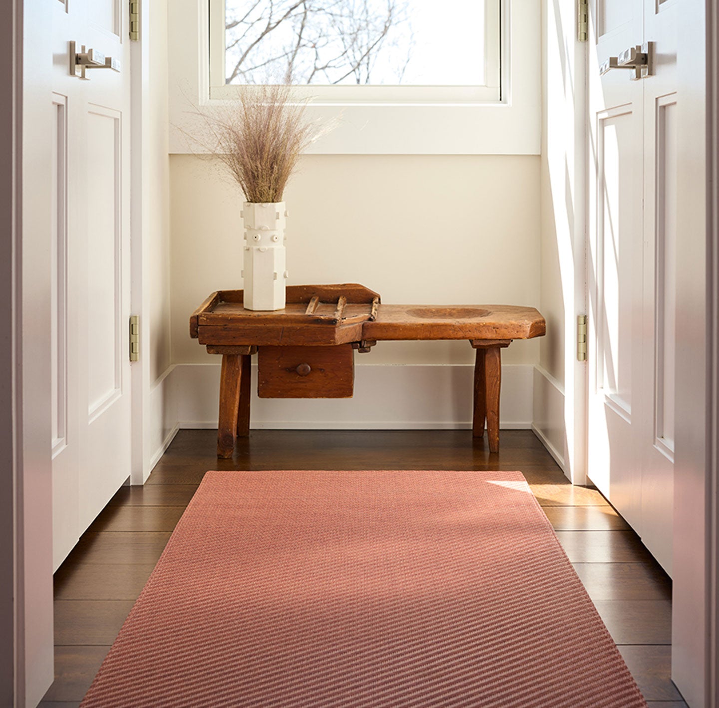 Detail image of Chilewich woven material showcasing texture, color, and pattern of the terrastrand yarn weave.
