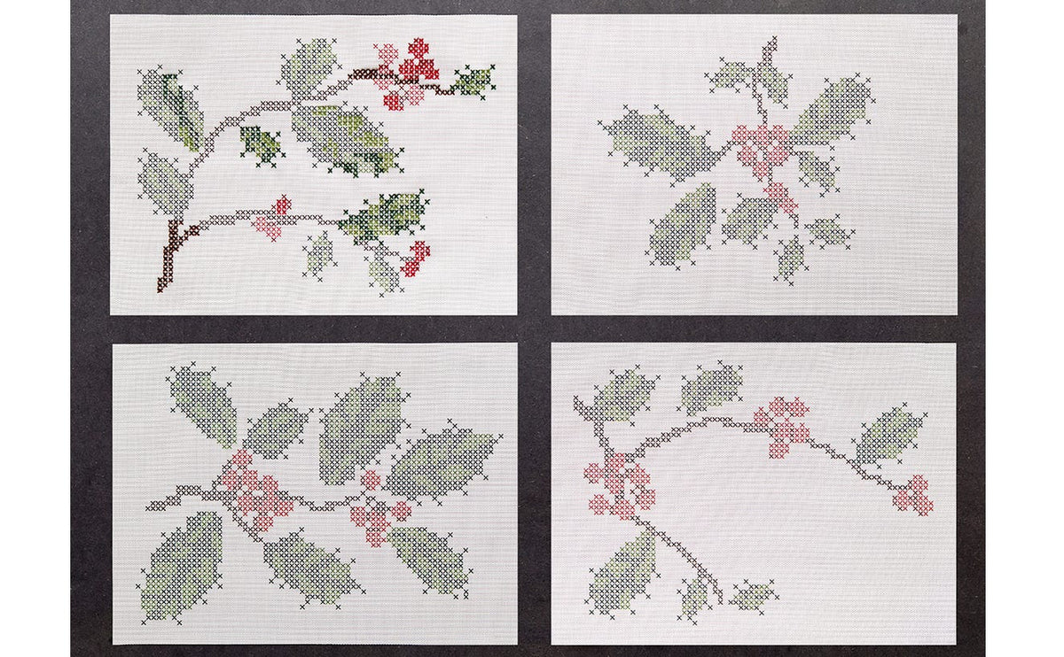 Multi Placemats in Light Neutral Beige Base with Pink, Red, Green and Brown