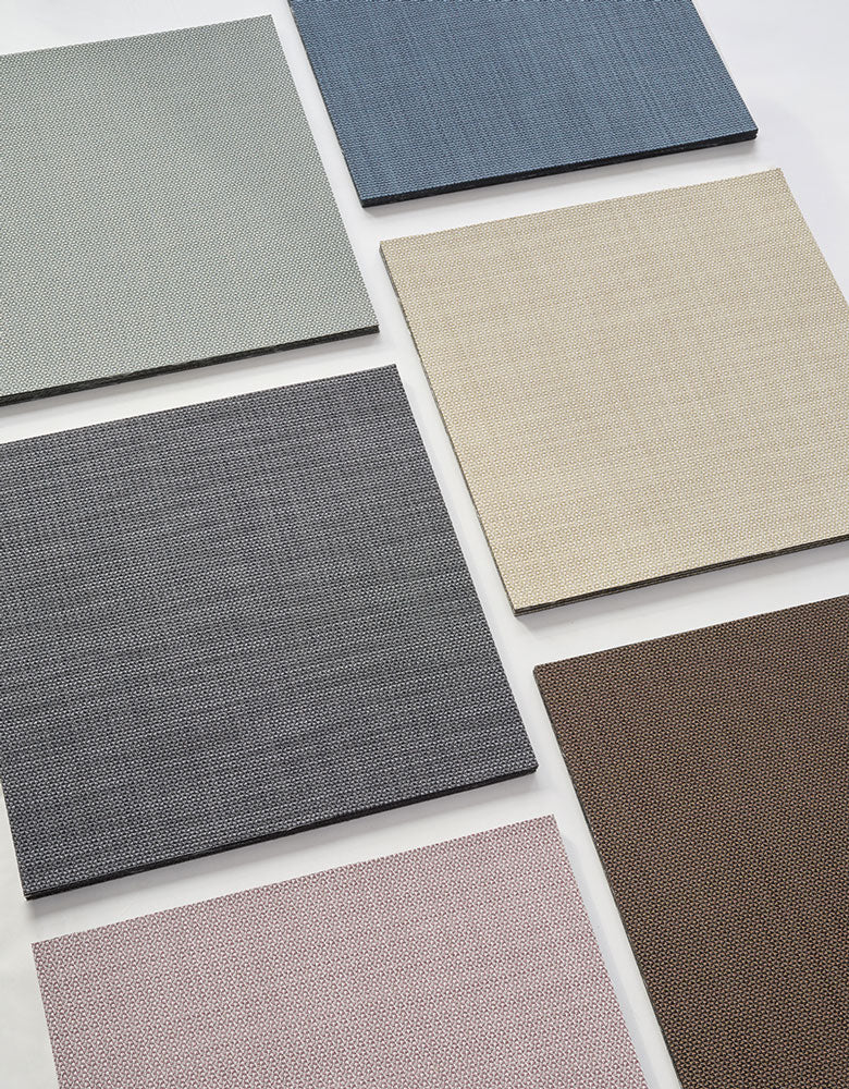 Detail image of Chilewich woven material showcasing texture, color, and pattern of the terrastrand yarn weave.
