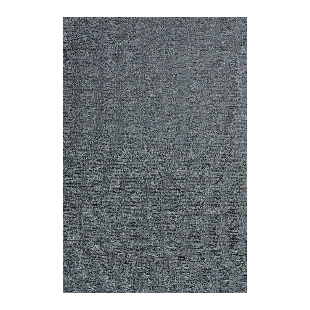 Rectangle Shag Mats in Muted Light Blue with Light Neutral Beige