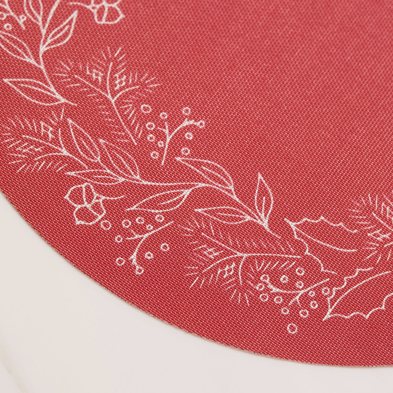 Detail image of Chilewich woven material showcasing texture, color, and pattern of the terrastrand yarn weave.