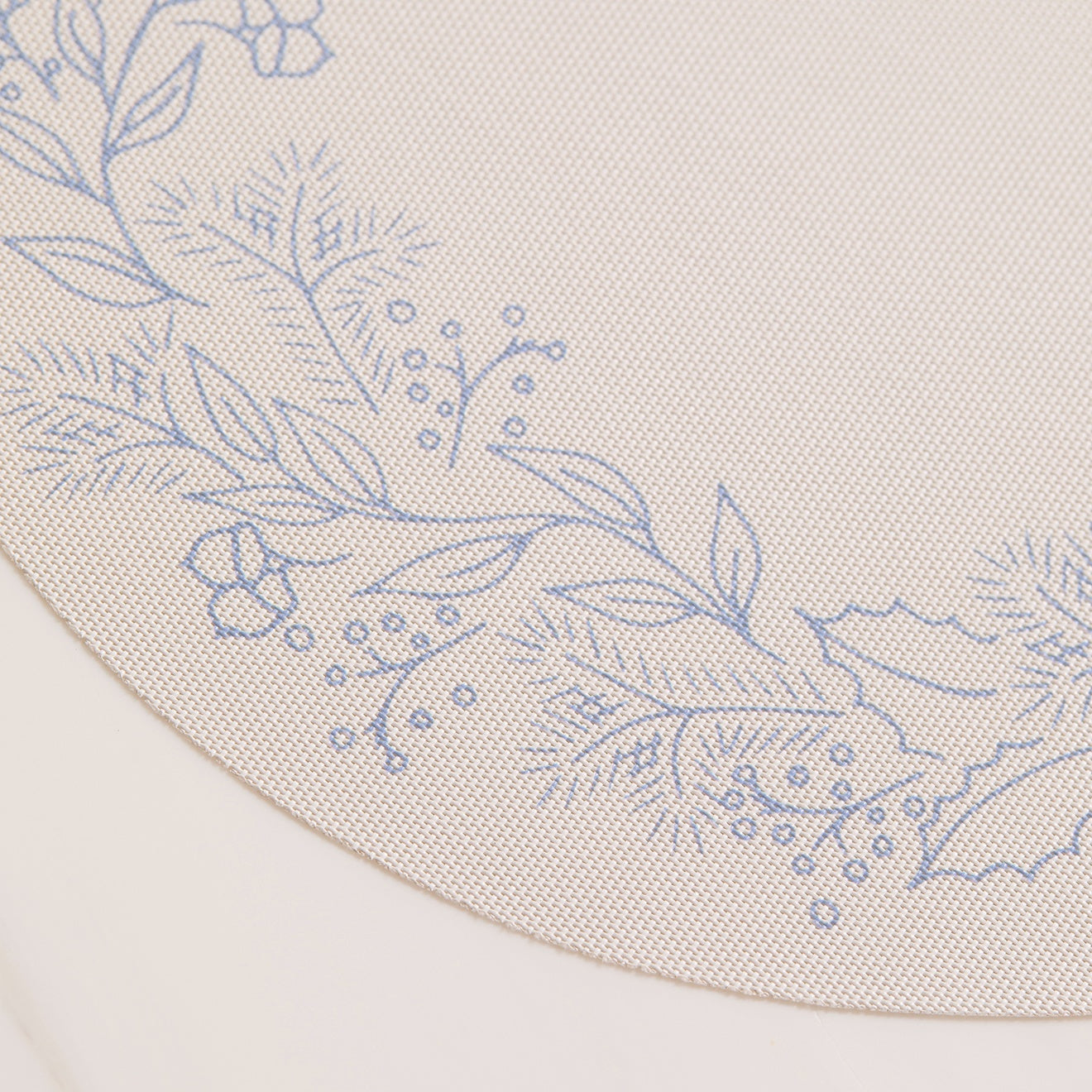 Detail image of Chilewich woven material showcasing texture, color, and pattern of the terrastrand yarn weave.