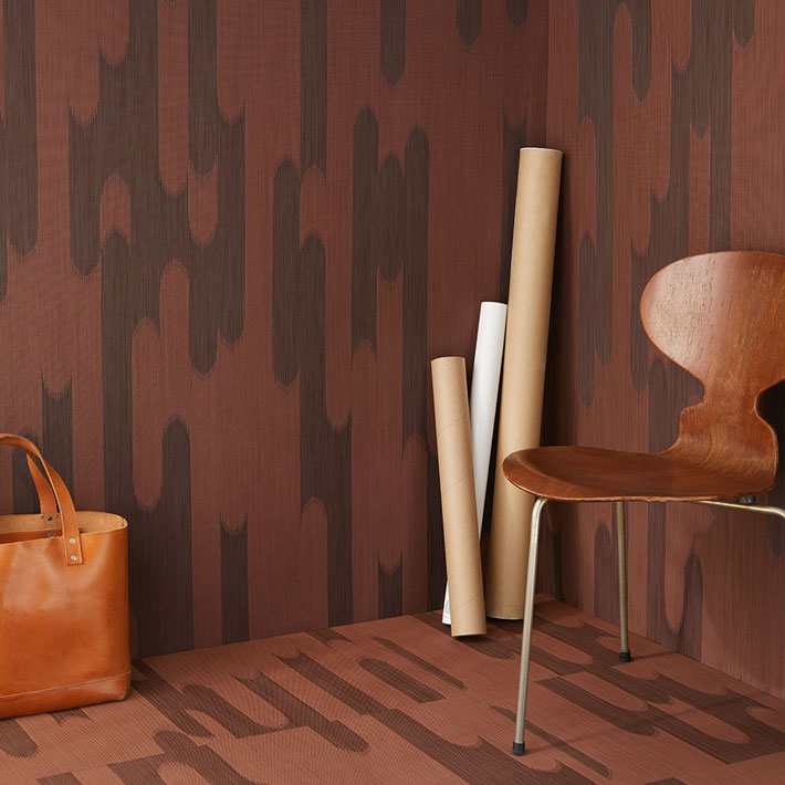 Detail image of Chilewich woven material showcasing texture, color, and pattern of the terrastrand yarn weave.