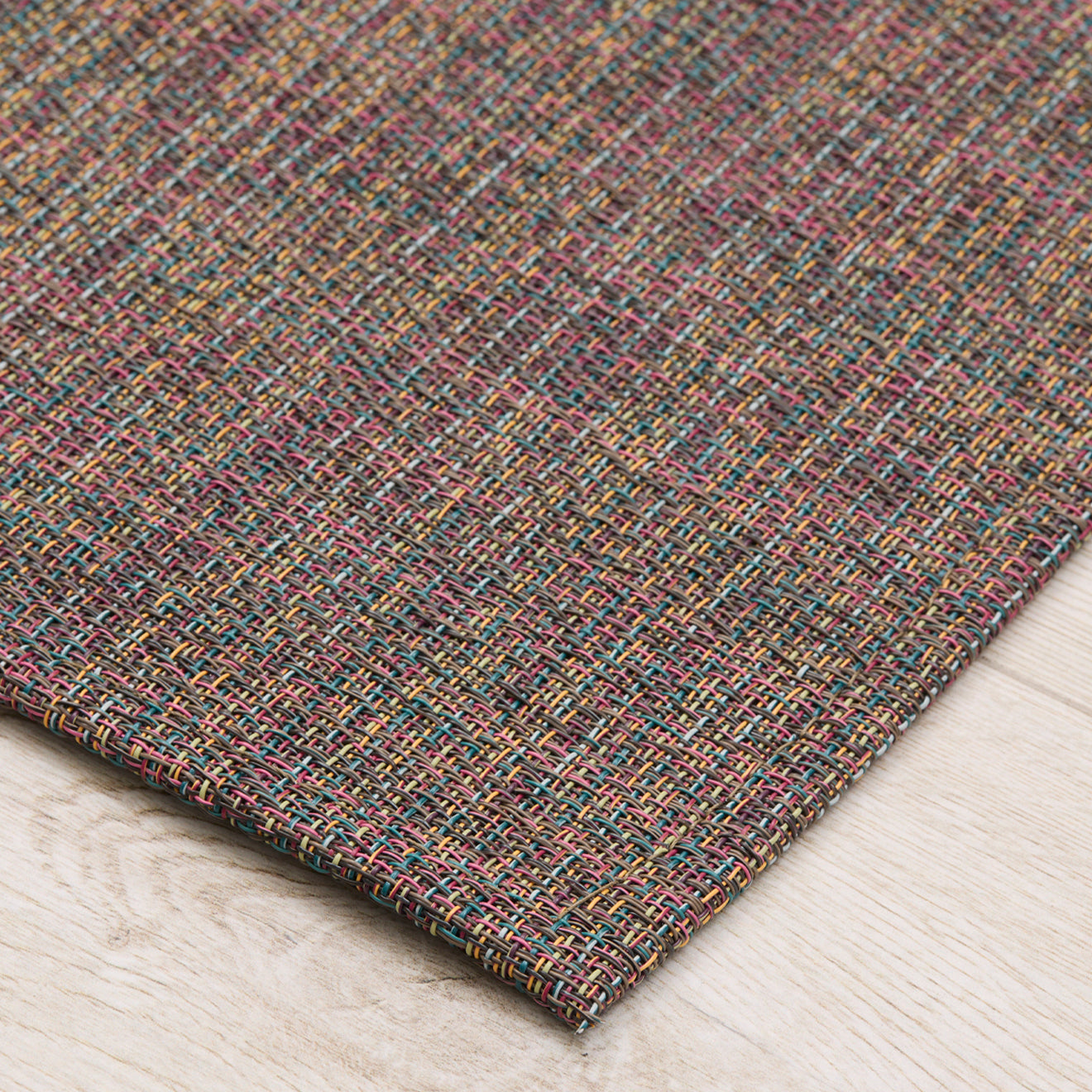 Detail image of Chilewich woven material showcasing texture, color, and pattern of the terrastrand yarn weave.