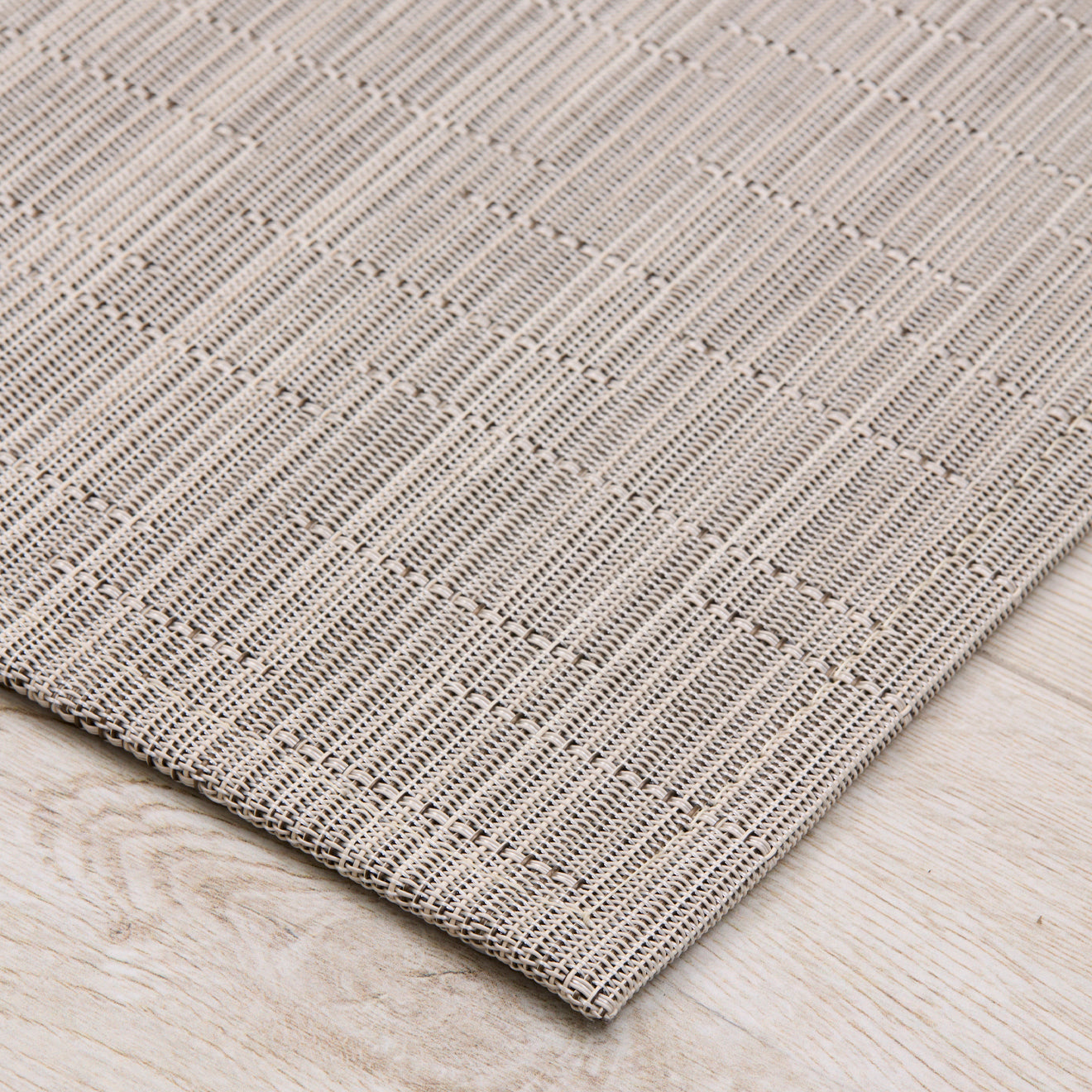 Detail image of Chilewich woven material showcasing texture, color, and pattern of the terrastrand yarn weave.