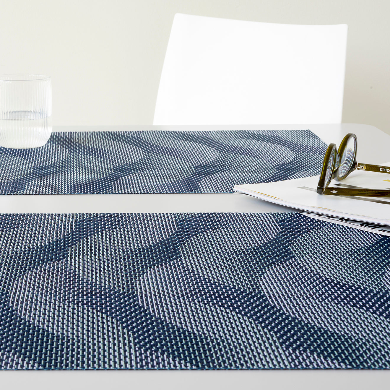 Detail image of Chilewich woven material showcasing texture, color, and pattern of the terrastrand yarn weave.