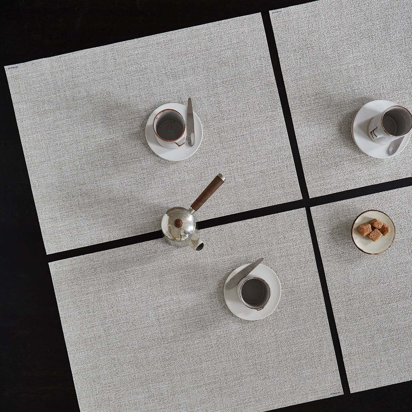 Detail image of Chilewich woven material showcasing texture, color, and pattern of the terrastrand yarn weave.