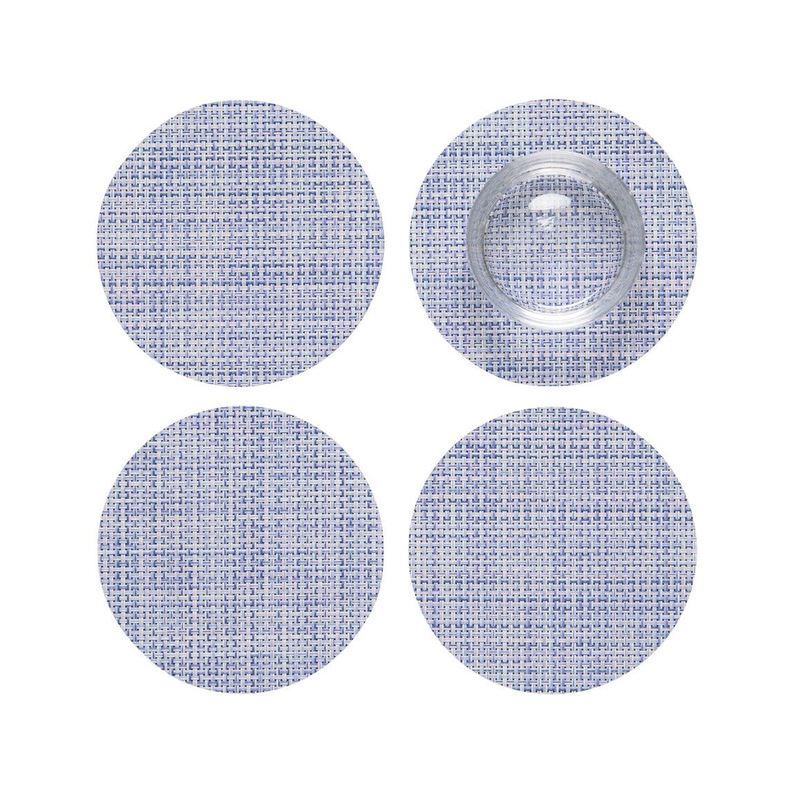 Mini Basketweave Coasters - Periwinkle View 1
