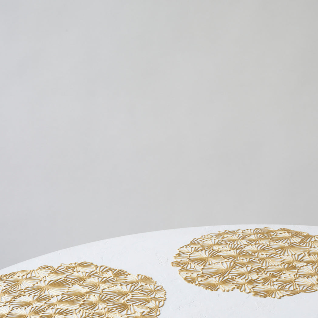Detail image of Chilewich woven material showcasing texture, color, and pattern of the terrastrand yarn weave.