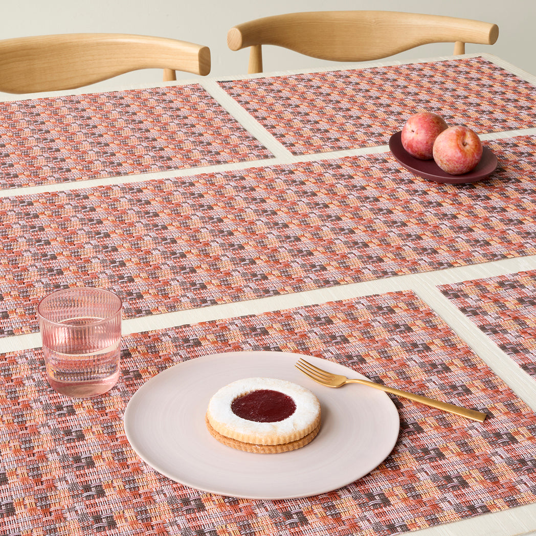 Detail image of Chilewich woven material showcasing texture, color, and pattern of the terrastrand yarn weave.