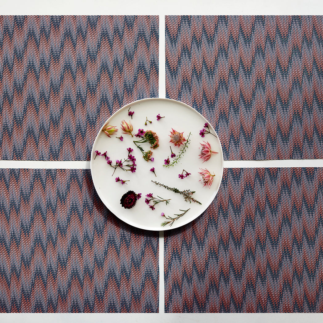 Detail image of Chilewich woven material showcasing texture, color, and pattern of the terrastrand yarn weave.