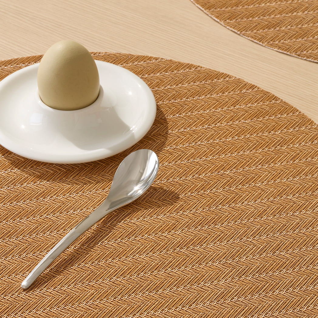 Detail image of Chilewich woven material showcasing texture, color, and pattern of the terrastrand yarn weave.