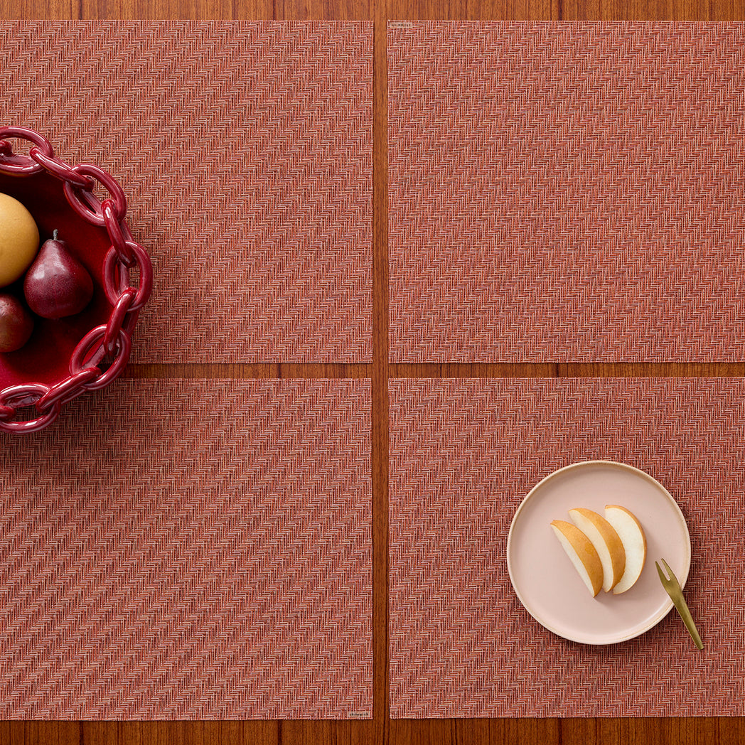 Detail image of Chilewich woven material showcasing texture, color, and pattern of the terrastrand yarn weave.