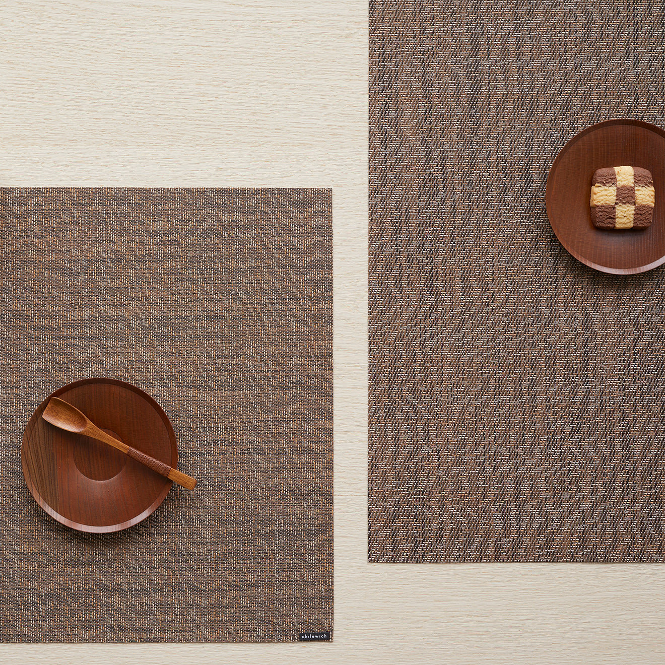 Detail image of Chilewich woven material showcasing texture, color, and pattern of the terrastrand yarn weave.