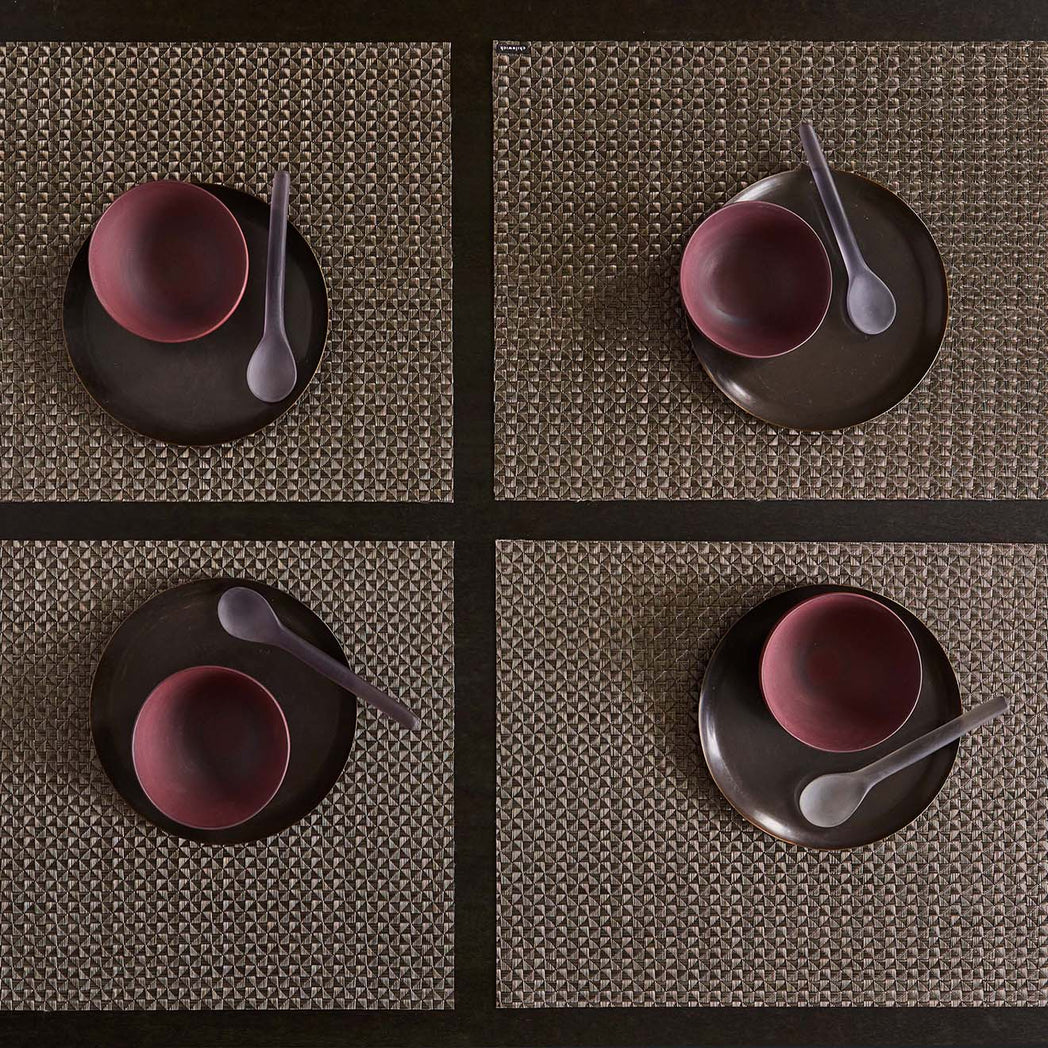 Detail image of Chilewich woven material showcasing texture, color, and pattern of the terrastrand yarn weave.