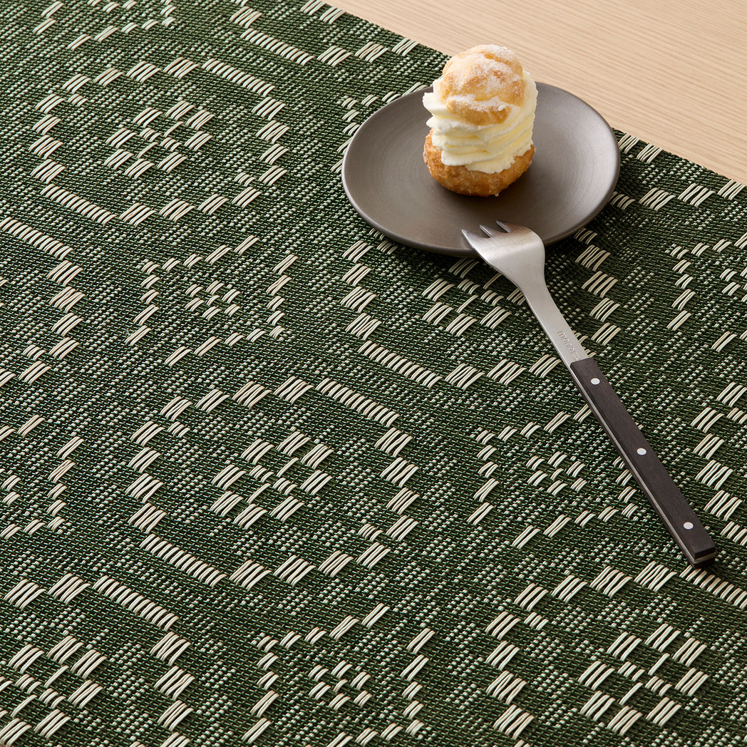 Detail image of Chilewich woven material showcasing texture, color, and pattern of the terrastrand yarn weave.