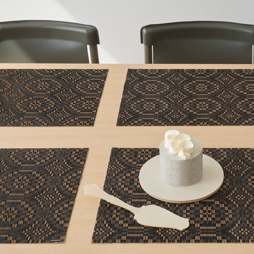 Detail image of Chilewich woven material showcasing texture, color, and pattern of the terrastrand yarn weave.