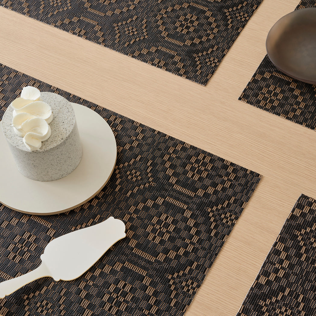 Detail image of Chilewich woven material showcasing texture, color, and pattern of the terrastrand yarn weave.