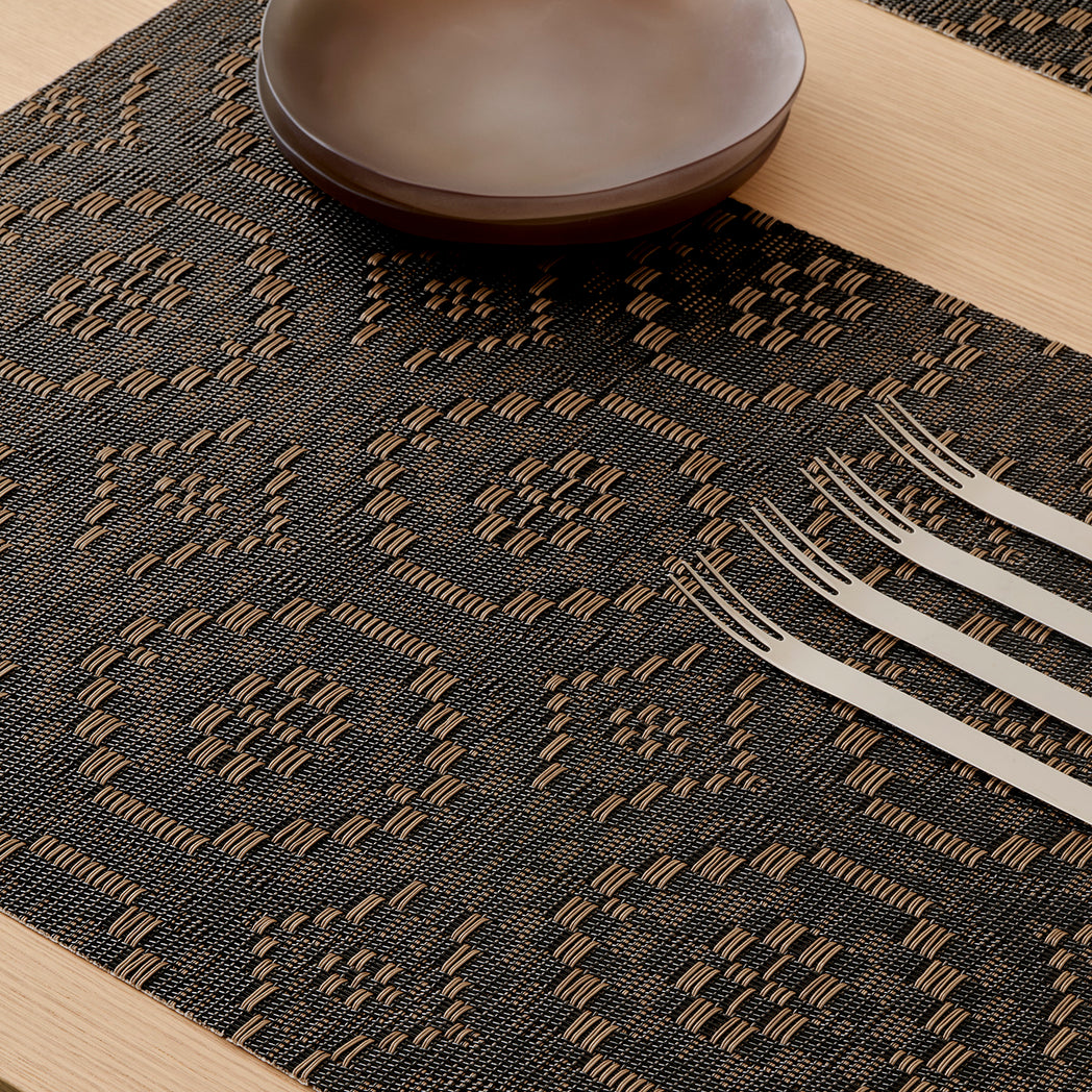 Detail image of Chilewich woven material showcasing texture, color, and pattern of the terrastrand yarn weave.