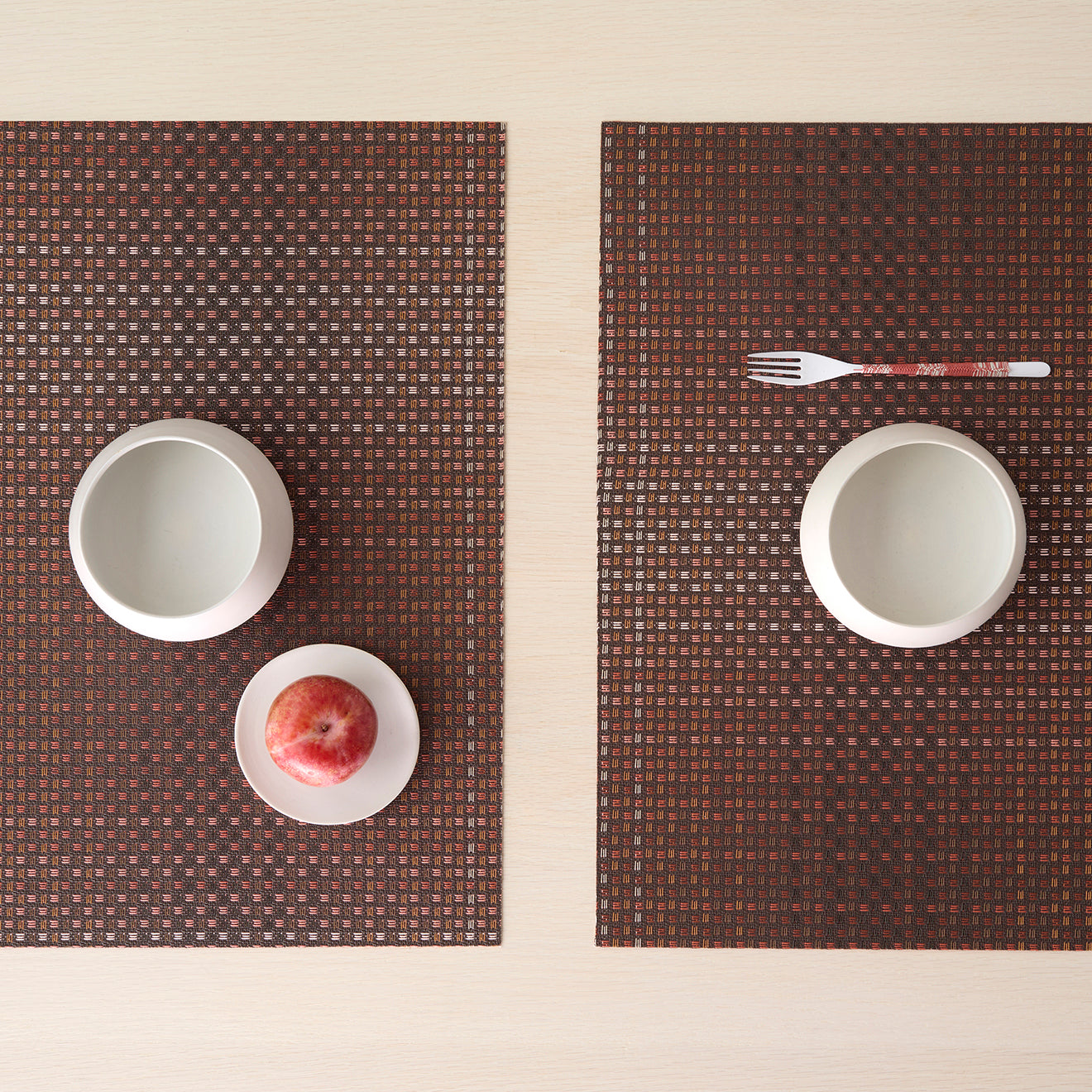 Detail image of Chilewich woven material showcasing texture, color, and pattern of the terrastrand yarn weave.